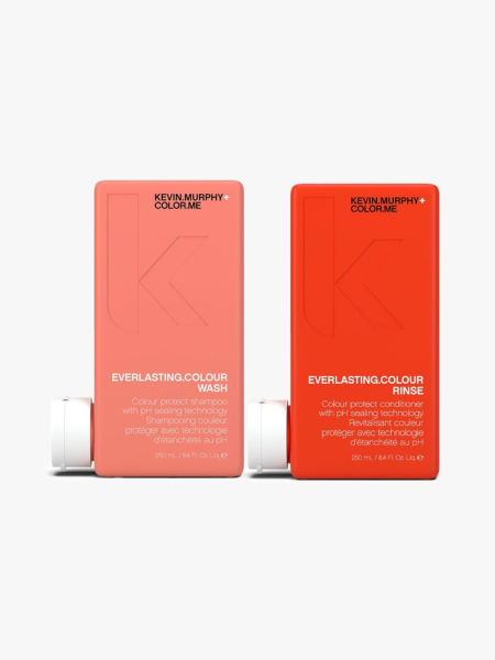 Kevin Murphy Everlasting Color Shampoo and Rinse in branded components on a light gray bacckground
